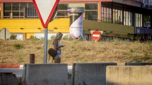 Una imatge que ja torna a ser habitual a la zona de la N-II, a prop de la Jonquera, Agullana i Capmany