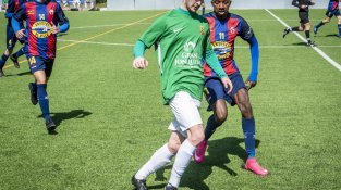 Un instant del partit a les Forques