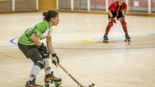 Una imatge del partit d'aquest dissabte