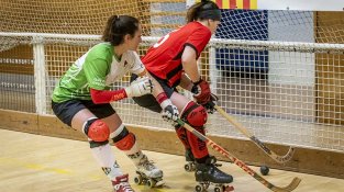 Una imatge del partit d'aquest dissabte