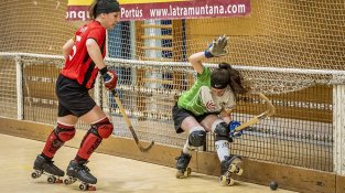 Una imatge del partit d'aquest dissabte