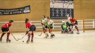 Una imatge del partit d'aquest dissabte