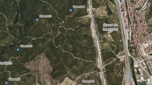 Plànol d'ubicació parc eòlic Querols, segons visor ambiental de les energies renovables de la Generalitat de Catalunya