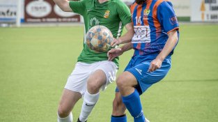 Una imatge del partit d'aquest dissabte