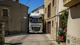 Camió encastat ahir a Cantallops