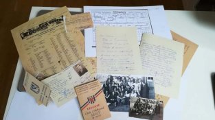 Alguns dels documents de Valentí Portet Orriols va ser un pres del camp de Sachenhausen