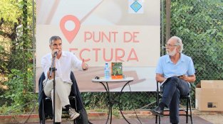 Una de les imatges que va deixar la visita de Francesc Serés com tercer participant en el cicle Punt de Lectura 2021
