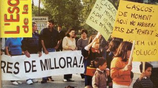 Manifestació amb tall de carretera a la Jonquera. Imatge d'arxiu.