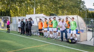 Imatges del partit entre la Unió Esportiva la Jonquera i el Palamós CF d'ahir diumengea
