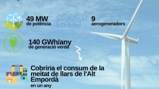 Infografia amb informació del parc eòlic