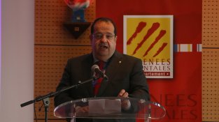 El conseller, durant l'acte de clausura del COOPEREM