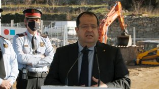 Joan Ignasi Elena, durant la seva visita d'avui a la Jonquera