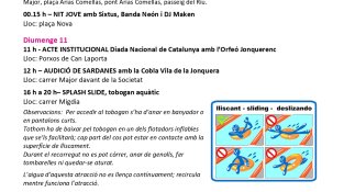 El gruix d'activitats serà entre el 8 i l'11