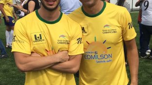 En Javi, en un torneig amb exjugadors del Barça