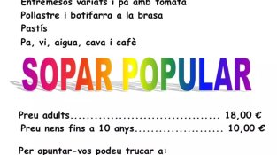 Informació del sopar de Cantallops