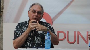 Jordi Coca, a l'Estrada, amb Enric Tubert