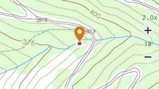 Ubicació de la mina del camí del Mas de la Comtessa