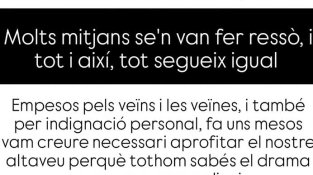 Pantalla de l'anunci de SOS La Jonquera publicat ahir dimecres