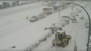 La nevada del 2010 va deixar la Jonquera pràcticament aïllada