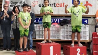 Algunes de les imatges que va deixar la jornada de lliga de natació celebrada a Roses