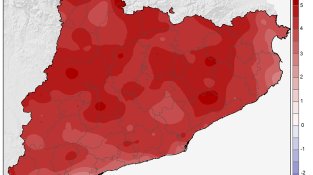 Diferència climàtica de temperatures el mes de juny a Catalunya