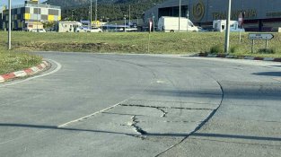 Mateixa rotonda però afectant peça de formigó de la tercera anella, en una imatge de 2025