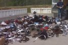Destrucció de material comissat per la policia local de la Jonquera