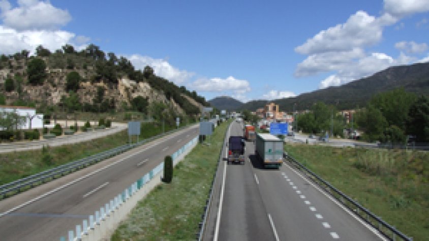 Tram de l'autopista AP7 al seu pas per la Jonquera