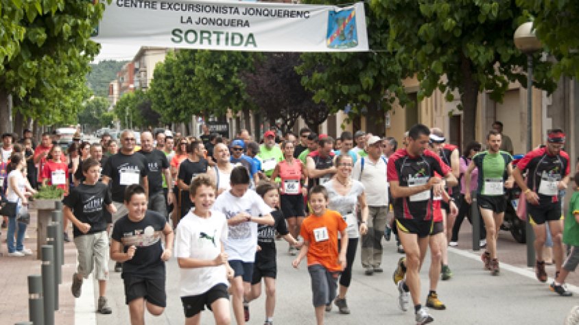 Punt de sortida de la Marxa dels Dolmens, al carrer Major de la Jonquera