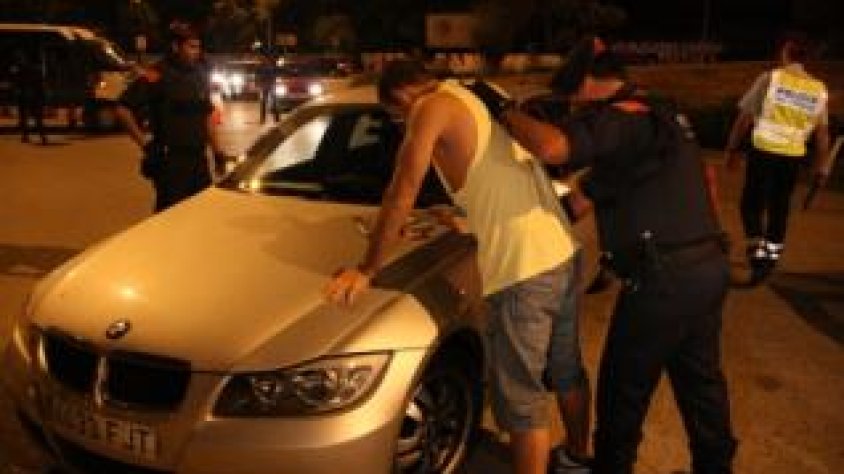 Els Mossos d´Esquadra en un control policial