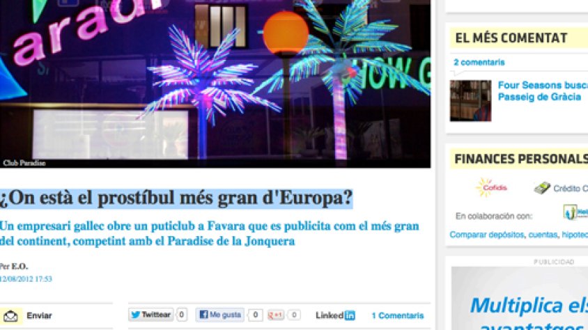 Captura de pantalla del web "Economia Digital"