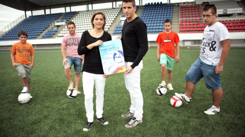 Representants de cada categoria, aquest dilluns a Vilatenim. D´esquerra a dreta, A. Sala, P. Compte, M. Martí, J. Budó, E. Ruiz i M. Núñez