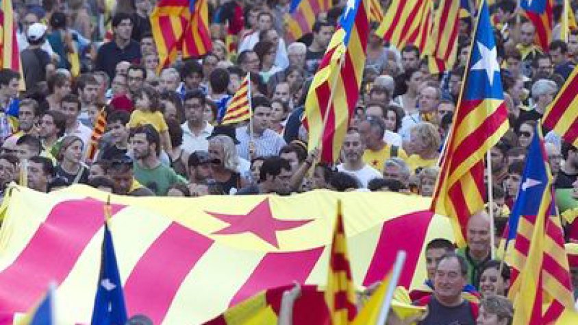 Manifestació per reclamar Estat propi per Catalunya ahir 11 de setembre a Barcelona