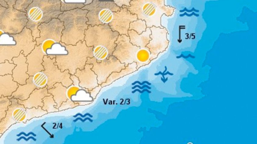 Vent de nord força 7 per avui dijous 13 de setembre, segons informa el Meteocat