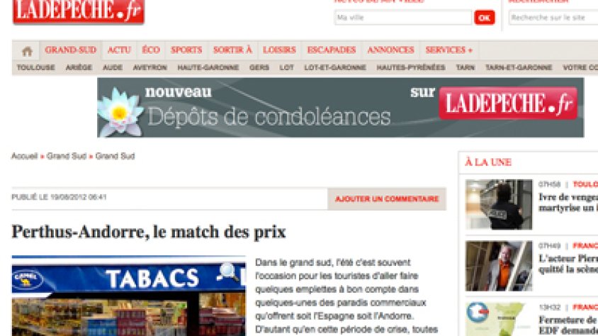 Captura de pantalla web La Depeche