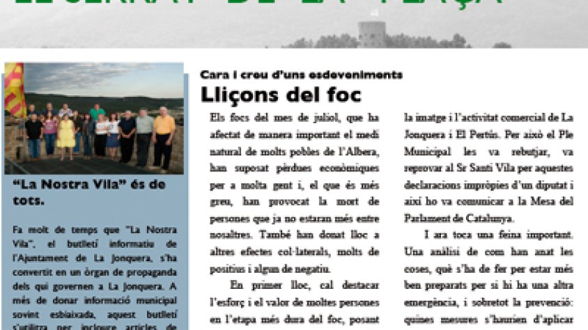 Reproducció parcial de la portada del nou butlletí d’ERC