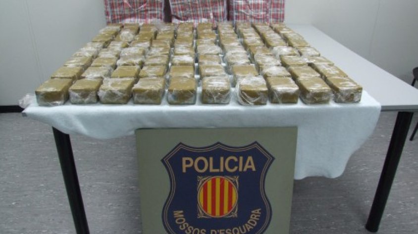 Haixix intervinguts pels Mossos d'Esquadra a la Jonquera