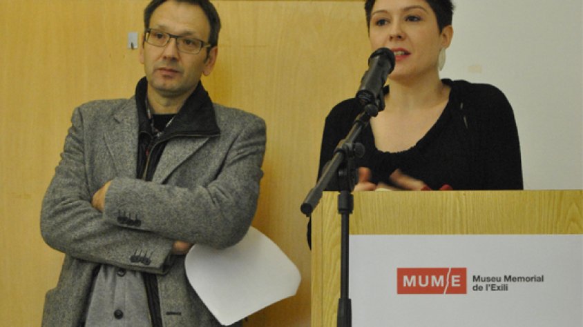 A l'esquerra, Jordi Font, director del MUME de la Jonquera i a la dreta Anna Soler Horta