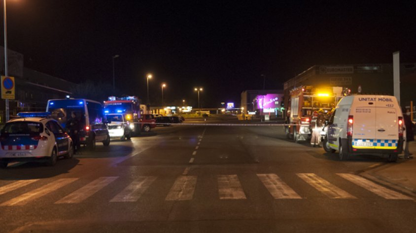 Entrada del polígon Mas Morató, el diumenge 23 de desembre