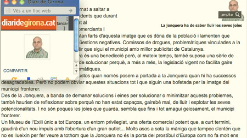 Captura de pantalla del web de Diari de Girona