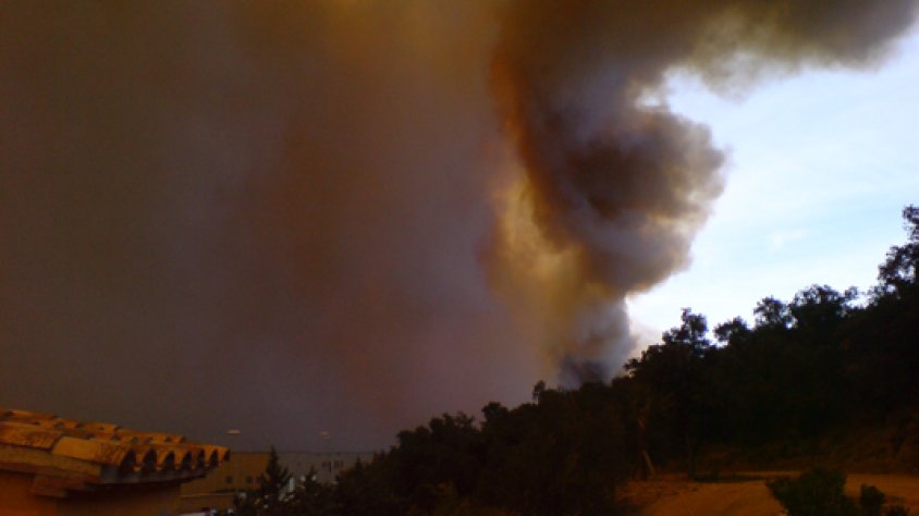 L'incendi de juliol de 2012 des de la Font del Pla