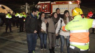 Imatge d'un simulacre abans de la posada en marxa del Túnel del Portús
