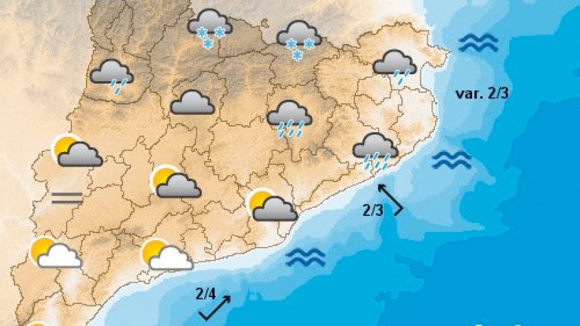 Mapa de previsió per demà dijous