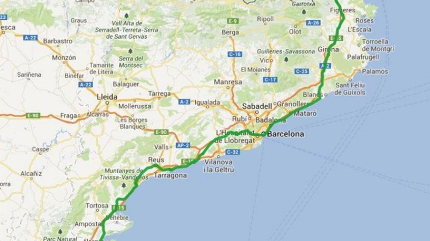 Recorregut que tindrà la cadena humana per la Independència