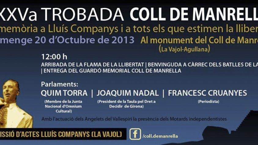 Cartell de l'acte de demà a Coll de Manrella