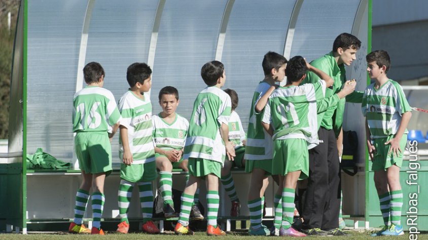 Una imatge dels partits de futbol base del passat cap de setmana