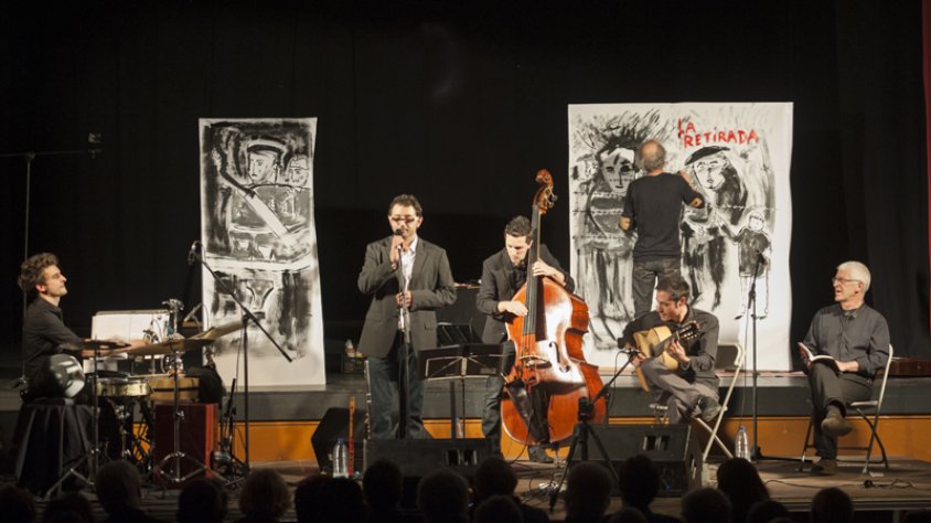 Una imatge del concert celebrat a la sala-teatre de la Unió Jonquerenca