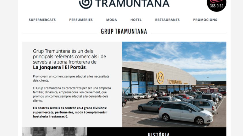 Captura de pantalla del web del web Grup Tramuntana