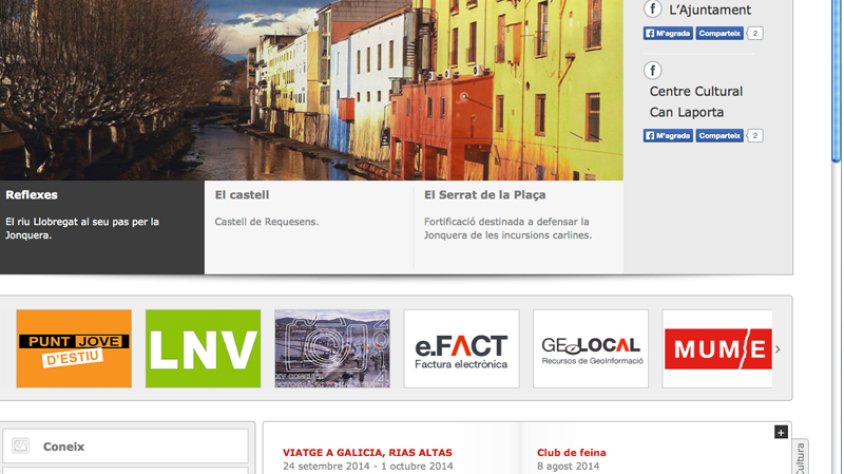 Captura de pantalla del web del web de l'Ajuntament