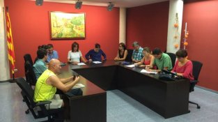 Taula del Ple Municiapl amb els 11 regidors ahir al vespre